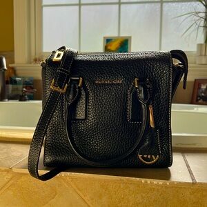Michael Kors black pebble leather handbag